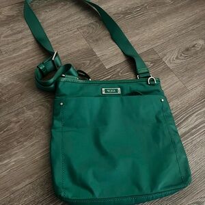 TUMI Green Crossbody Purse Shoulder 
Messenger Bag Travel Nylon Purse